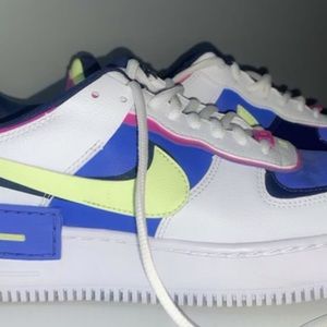 nike air force 1 shadow w white barely volt & sapphire.